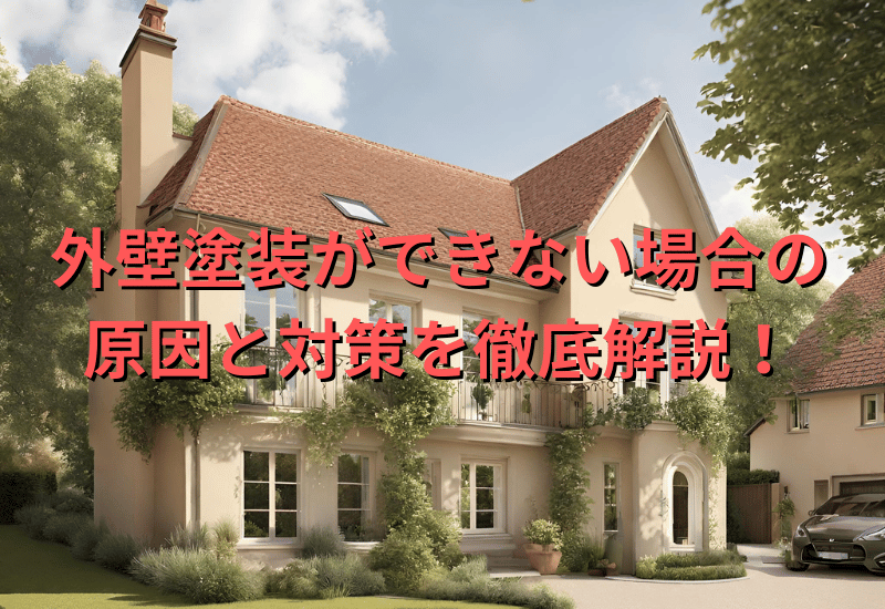 外壁塗装ができない場合とは？塗装ができない具体的理由と適切な対策を紹介！